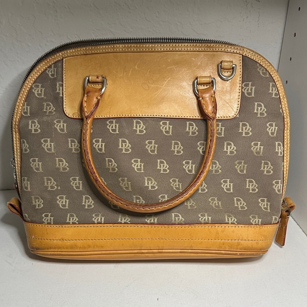 Vintage Dooney & Bourke Brown and Tan Satchel